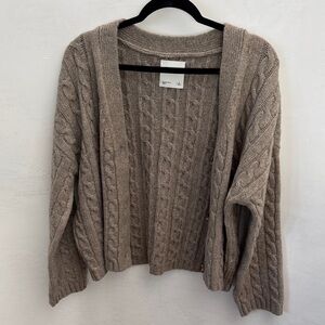 Abercrombie and Fitch Cable Knit Open-Front Women’s Sweater Cardigan - Taupe